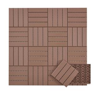 Plastic Interlocking Deck Tiles, 36 Pack Outdoor Flooring Waterproof Pavers for Patio Garden Porch Yard, All Weather Use, Coffee (12" x 12")