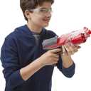 NERF Elite Disrupter Blaster - 6-Dart Rotating Drum, Slam Fire, Translucent Red