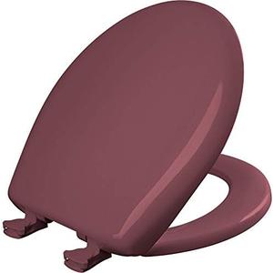 Bemis Classic Colors Slow Close Toilet Seat, Easy Clean Hinges and Durable Plastic Seat, Made in USA, Round, Raspberry