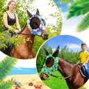 Chunful 6 Pcs Horse Fly Masks with Ears Smooth and Comfortable Mesh Fly Mask Elasticity Breathability UV Protection Horse Face Covering for Riding Supplies(Floral,Medium)