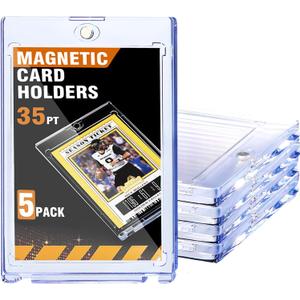 XccMe 50ct Magnetic Card Holder for Trading Cards,35pt One Touch Card Holder,UV Protectors Hard Plastic,Display Card Case,Baseball Cards Holder for Sports,Football,Game,MTG (50PACK)