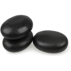 3 Pcs Large Hot Massage Stones Set Natural Basalt Warm Rocks Kit for Home Spa Massager