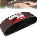 6 x 48 Inch 150 x 1220 mm Sanding Belts Set - 10-Pack with 80/120/150/240/400 Grits, Aluminum Oxide Abrasive Belts for Woodworking