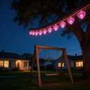Pink Heart Decorative Lighting String, 10 Count Pink LED and 9 FT White Wire, for Valentines Day, Mothers Day, Fathers Day, Birthdays.