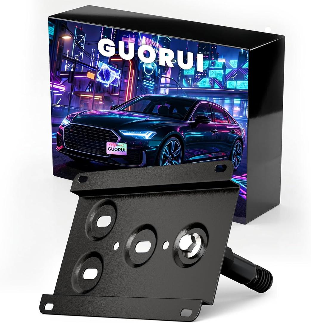Front License Plate Holder Compatible with Audi A6/S6 2019-2024, A5/S5 2008-2017, TT 2016-2023 No Drill Tow Hook License Plate Bracket, Heavy Duty Car Number Frame with Anti-Theft Mounting Screws