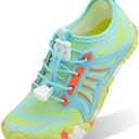 Scurtain Water Shoes for Kids Boys Girls Quick Dry Barefoot Boys Girls Kids Water Shoes Beach Sports Swim Pool for Little Big Kid Blue/ Fusion Size 6.5