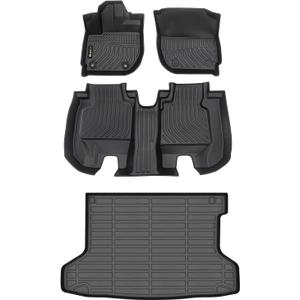 All Weather Car Floor Mats & Cargo Liner for Honda HR-V 2016-2022 (AWD Models) Custom Fit Full Set Accessories - Black