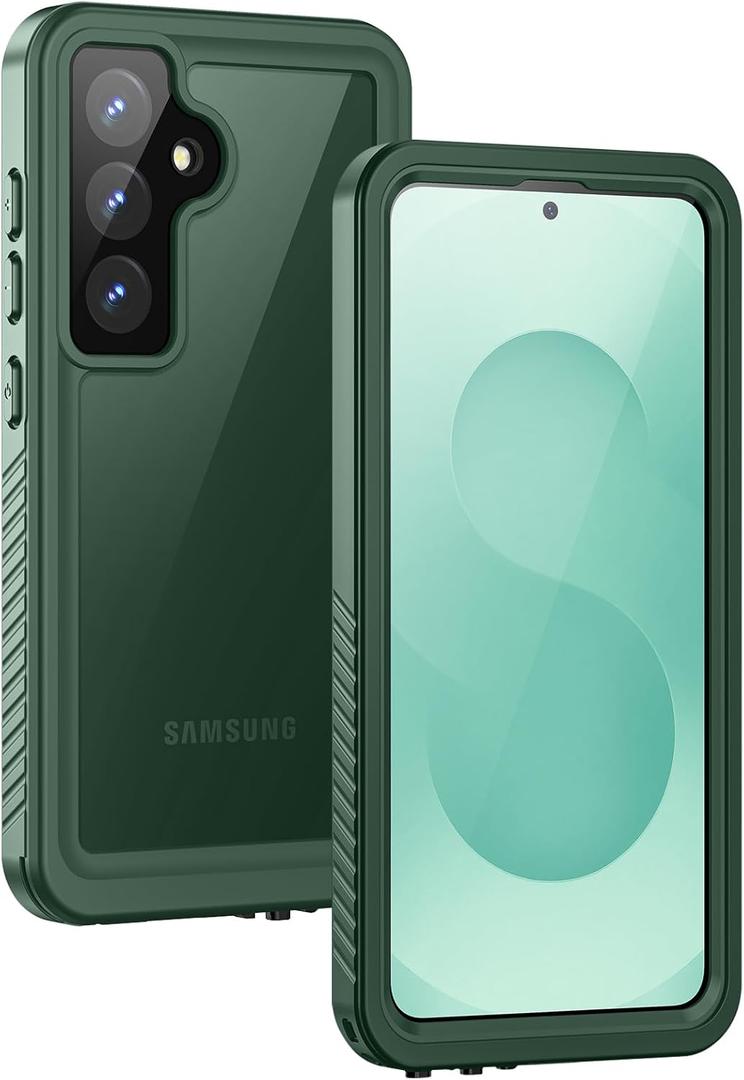 Lanhiem for Samsung Galaxy S25 Case, IP68 Waterproof Dustproof, Built-in Screen Protector, Rugged Full Body Shockproof Protective Cover for Galaxy S25, Green