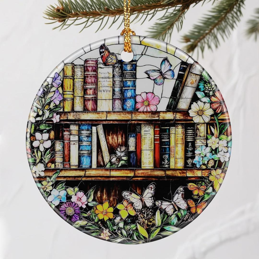 4 x Enchanting Book Christmas Ornaments: Christmas Tree Ornaments & Holiday Decor  Perfect Holiday Presents & Gift Ideas for Friends, Coworker, Family, Book Lover, and Literary Lover