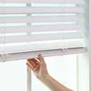 DEZ FURNISHINGS 2" Cordless Flat Slat Venetian Blind, 35.5" W x 64" H, White