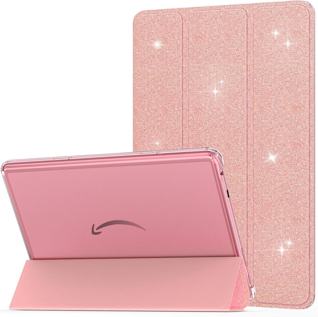 MoKo Case for All-New Amazon Kindle Fire HD 10 Tablet (13th Generation, 2023 Release) 10.1", PU Leather Trifold Stand Cover for Fire Tablet 10 2023, Auto Wake/Sleep, Glitter Light Pink MoKo Case for All-New Amazon Kindle Fire HD 10 Tablet (13th Generation, 2023 Release) 10.1", PU Leather Trifold Stand Cover for Fire Tablet 10 2023, Auto Wake/Sleep, Glitter Light Pink