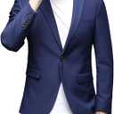 Men's Business Casual Slim Suit Solid Color One Button Jacket XS