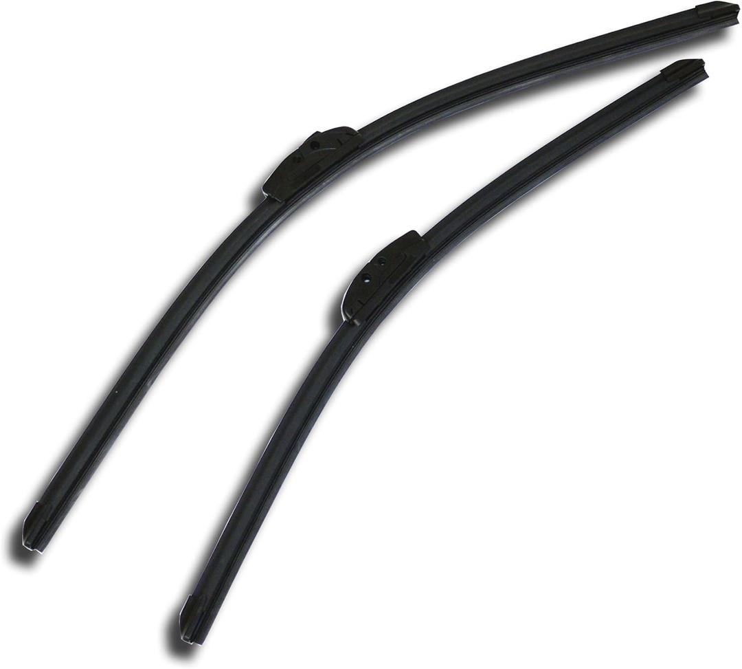 TuningPros WBP-24-21 Bracketless Windshield Wiper Blade, 24" (600mm) Driver Side & 21" (525mm) Passenger Side, Set of 2