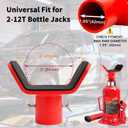 Adjustable Bottle Jack Adapter with Triple-Lock, Secure Wobble-Free Fit for 2T-12T Bottle Jacks, Heavy Duty 1/4" Steel Saddle for 3" & 4" Axle Tubes on RV, Truck, Trailer