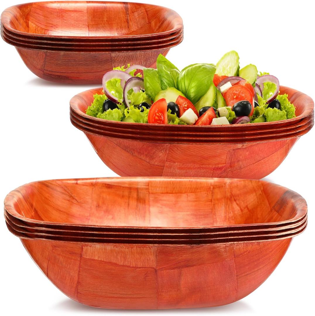 Thyle 12 Pieces Wooden Salad Bowl 6, 8 and 10 Inch Wooden Bowls, 4 of Each Size, Decorative Durable Hardwood Set for Dinner Parties Family Gathering Thyle 12 Pieces Wooden Salad Bowl 6, 8 and 10 Inch Wooden Bowls, 4 of Each Size, Decorative Durable Hardwood Set for Dinner Parties Family Gathering