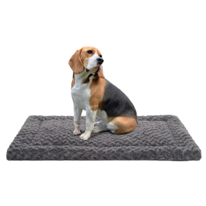 Washable Dog Bed Mat Ultra Soft Dog Crate Pad Comfy Fluffy Pet Kennel Beds Sleeping Mattress for Large Jumbo Medium Small Dogs, 36 x 23 Inch, Gray