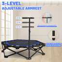 HXD-ERGO 42'' Foldable Mini Trampoline, Rebounder Trampoline with Adjustable Foam Handle, Fitness Trampoline for Indoor, Outdoor, Home Gym,Max Load 460lbs