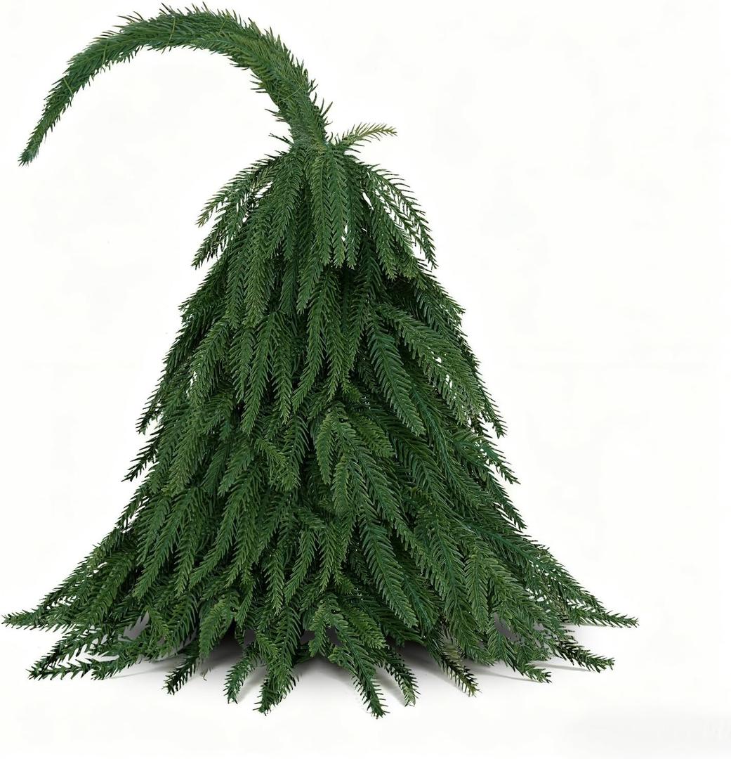 Tabletop Norfolk Pine Christmas Tree, 2FT Green Mini Artificial Christmas Tree with Norfolk Branch, Small Xmas Tree for Christmas Holiday Indoor Decoration
