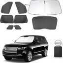 8PCS Windshield Sun Shade Custom Fit for 2013-2021 Land Rover Range Rover (Not Fit Range Rover Sport) Accessories Foldable Sunshade Side Rear Window Shade Cover Full Set Privacy Protection