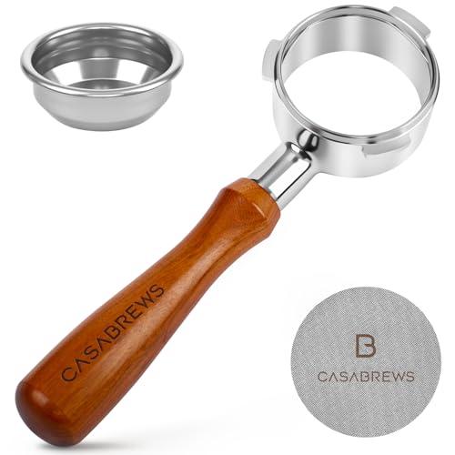 Casabrews 58mm Bottomless Portafilter with 3 Ears, Professional Espresso Portafilter with Filter Basket and Puck Screen, Compatible with CASABREWS Ultra, 5700 Series, 4700Gense and Neutron Pro