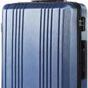 Coolife Luggage Suitcase PC+ABS with TSA Lock Spinner Carry on Hardshell Lightweight 20in 24in 28in(ice blue, S(20in_carry on))