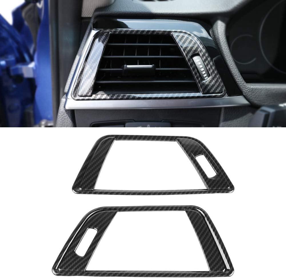 Acouto Side Air Conditioning Vent Trim Covers Fit for 3 Series F30 2013-2018 Car Interior Air Outlet Vent Frame Cover Left and Right Trim Decorative Sticker ABS Carbon Fiber