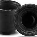 PLASTICPRO 100 PCS Black Plastic Bowls Light Weight 5 oz Small Plastic Soup Bowls Black Salad Dessert Plates Disposable for Party and Wedding