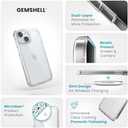 Speck Clear iPhone 15 Case - Slim, Drop Protection - for iPhone 15, iPhone 14 & iPhone 13 - Scratch Resistant, Anti-Yellowing, 6.1 Inch Phone Case - GemShell Clear