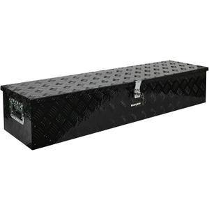 Aluminum Truck Tool Box, Heavy Duty Waterproof Truck Storage Organizer, Pickup Truck Bed RV Trailer with Side Handle, Lock and Keys (Black, 49-INCH)