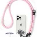 Project-Cb Cell Phone Lanyard 1, Tether Tab 2, Universal Adjustable Phone Strap, Crossbody, Neck Phone Lanyard, Rope Strap (Pink)