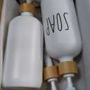 MOMEEMO White Soap Dispenser Bathroom Set, Soap and Lotion Dispenser Set Suitable for Bathroom Accessories Decor. (White) (Sl White & Tray)