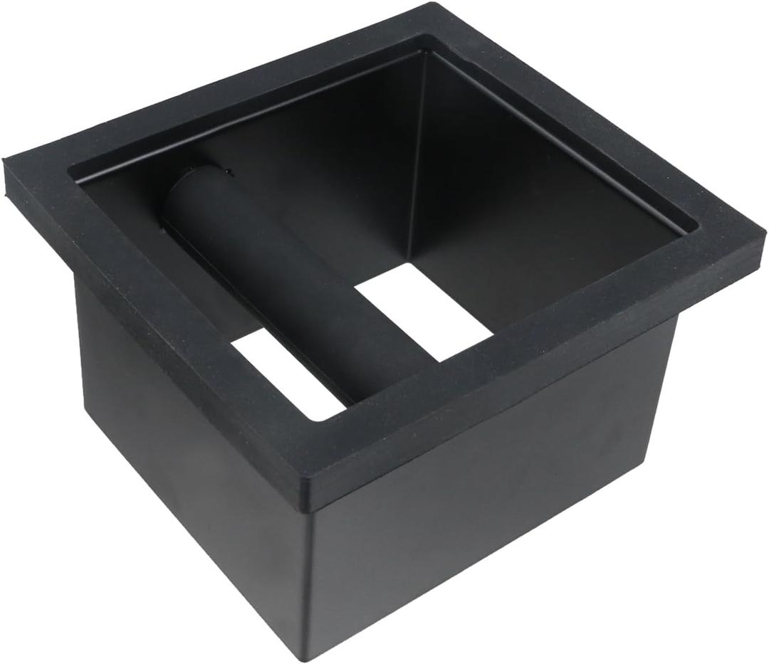 Antrader Bottomless Coffee Knock Box,Espresso Coffee Ground Knock Box Chute for Commercial Coffee Shop Office Home,Stainless Steel,Black (1Pcs)