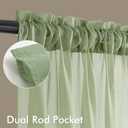 MIULEE Sage Green Sheer Curtains 84 Inches Long, 4 Panels Set, Light Filtering Rod Pocket Voile Drapes Window Treatments, Semi Transparent Airy Fabric for Bedroom and Living Room, 42 x 84 Inches