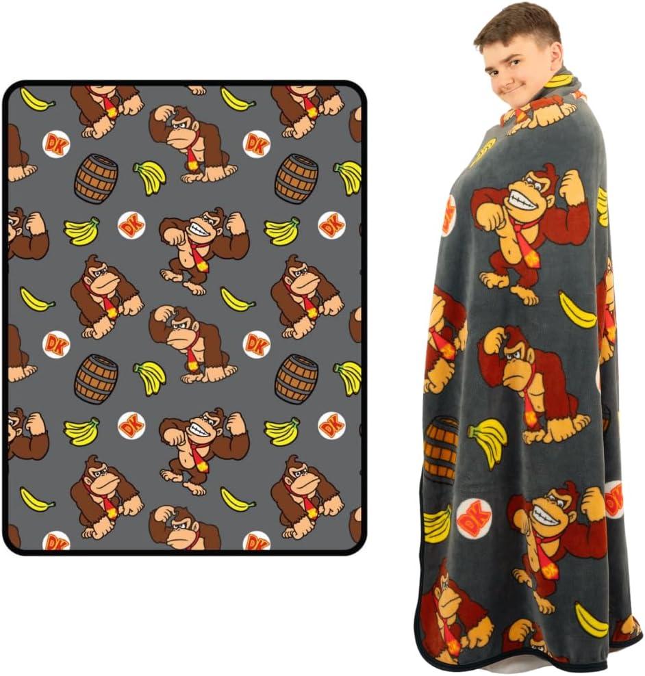 Franco Collectibles Nintendo Donkey Kong Gaming Bedding Super Soft Micro Raschel Throw, 46 in x 60 in