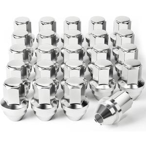 Orion Motor Tech M14x1.5 Lug Nuts, 13/16 Inch Hex Cone Seat Wheel Lug Nuts Compatible with Ford F150 Expedition Lincoln Navigator 2015-2020, Set of 24, Chrome (Silver)