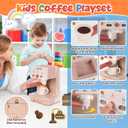 Kids Coffee Maker with Coffee Cups Toy Coffee Maker for Kids Kitchen Playset Gifts Set Toddler Coffee Playset with Lights and Sound Play Coffee Maker Set for Kids Tea Playset