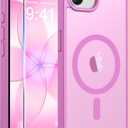 FNTCASE for iPhone 17e Case: iPhone 16e Phone Case [Compatible with Magsafe] Translucent Matte Cases with [Screen Protector] Military Grade Shockproof Protective Phone Cover - Pink