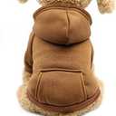 Idepet Dog Clothes Pet Dog Hoodies for Small Medium Dogs Chihuahua Clothes Warm Coat Jacket Autumn Puppy Outfits Dogs Clothing (M, Coffee)