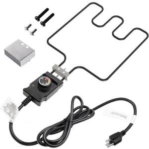 Universal Electric Smoker and Grill Heating Element Replacement Part with Adjustable Thermostat Cord Controlle for Masterbuilt Smokers & Turkey Fryers 1500 Watts