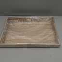 Krismax Wooden Serving Tray with Handles, Rustic Brown Rectangular Serving Platter 15.7x11.4 Inch for Coffee Table, Decorative Storage Tray