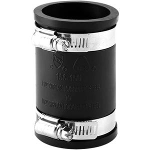 1 1/2" Flexible Pvc Pipe Coupling with Stainless Steel Clamp, Flexible Fitting for Connecting Cast Iron, Plastic and Copper Pipes, for Sewer and Drain Connections(Black)