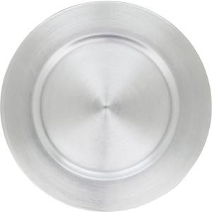 SARO LIFESTYLE Decorative Charger Plates, 13 Round Plastic Charger Plates, Set of 4  Elegant Table Dcor for Events, Weddings & Home Dining, Silver