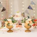 Sziqiqi Urn Vases for Wedding Centrepiece - 6in High Gold Metal Vase Set of 2 Small Vintage Flower Arrangement Pots for Table Centrepieces Elegant Hammered Vase for Christmas Anniversary Party
