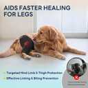 Dog Rear Leg Sleeve to Stop Licking, Upgraded Hind Leg Cover to Stop Slipping, for TPLO Surgery, Skin Conditions, Wounds, Breathable Soft Fabric, Dog Cone Alternative(Black,Left L)