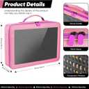 Toy Storage Case Compatible with Disney Doorables Collectible Mini Figures.Toys Display Bag with 2 Layers of Foam with Pre-Cut Grooves.Holds 90 Mini Figures.(Case Only) (Pink)