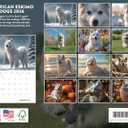 American Eskimo Dog Calendar 2026 Monthly Wall Calender 12 American Eskimo Dogs Gifts For Women Men Month | American Made In The USA