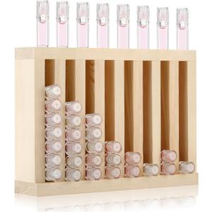 Wooden Lipsticks Holder 0.7 inch Lip Balm Tube Holder Lip Gloss Organizer Display Wood Lipsticks Tube Tower Organizer for Market Craft Booth Room Display (8 Slot)