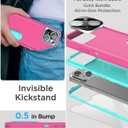 AICase for iPhone 13 Mini Case Built-in Kickstand with Glass Screen Protector+Camera Lens,Heavy Duty Drop Protection Full Body Rugged Shockproof Military Protective Tough Durable Cover_5