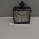 TRYLTRY Retro Rectangle Small Wall Clock, Battery Operated Silent Black Vintage Decor Wall Clocks, Antique Old Design Style, for Farmhouse, Kitchen, Bedroom, Bathroom Black Rectangle