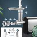 Electric Meat Grinder, Sausage Stuffer with 3 Sausage Tubes, 2 Blades, 3 Plates, 3200W Max, Meat Grinder Heavy Duty for Home Kitchen Use, Stainless Steel (Black)